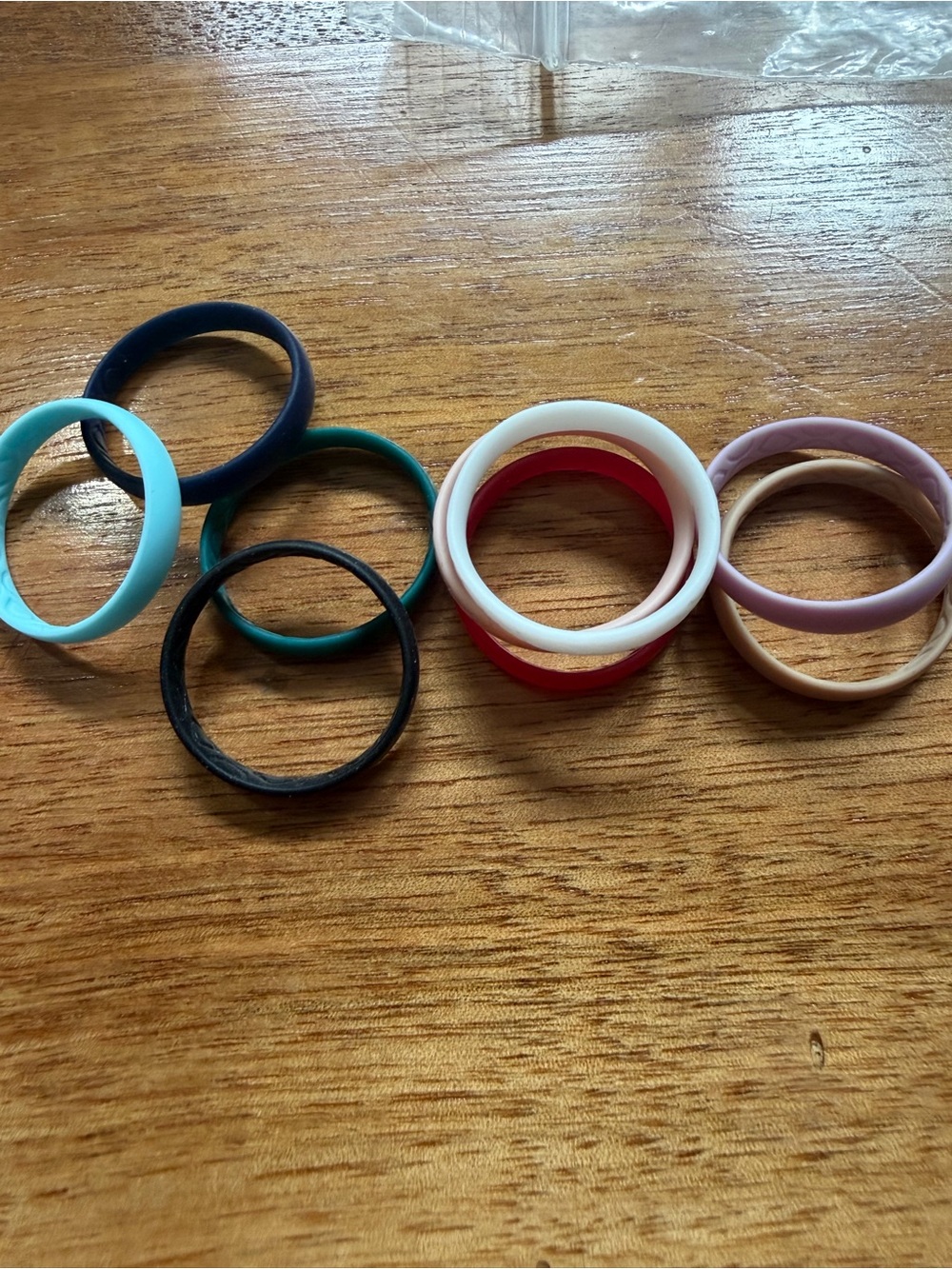 Silicone Wedding Rings - 9 pieces - Reversible - Size 10